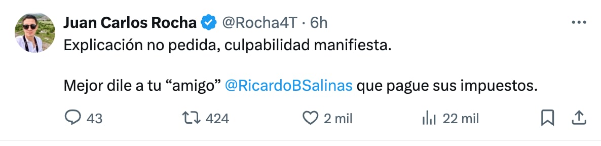 Usuarios creen que Ricardo Salinas Pliego está detrás del mensaje de Javier Alatorre donde dice que "se manda solo"