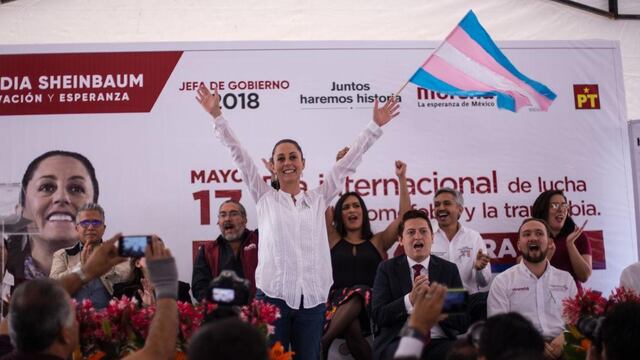 Claudia Sheinbaum durante su encuentro con la población LGBTI en enero de 2018.