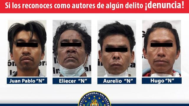 Los cuatro indiciados.