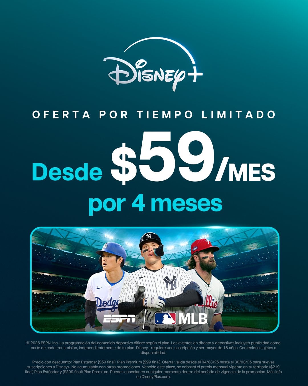 La promoción de Disney+ a precio especial por 4 meses para no perderte MLB