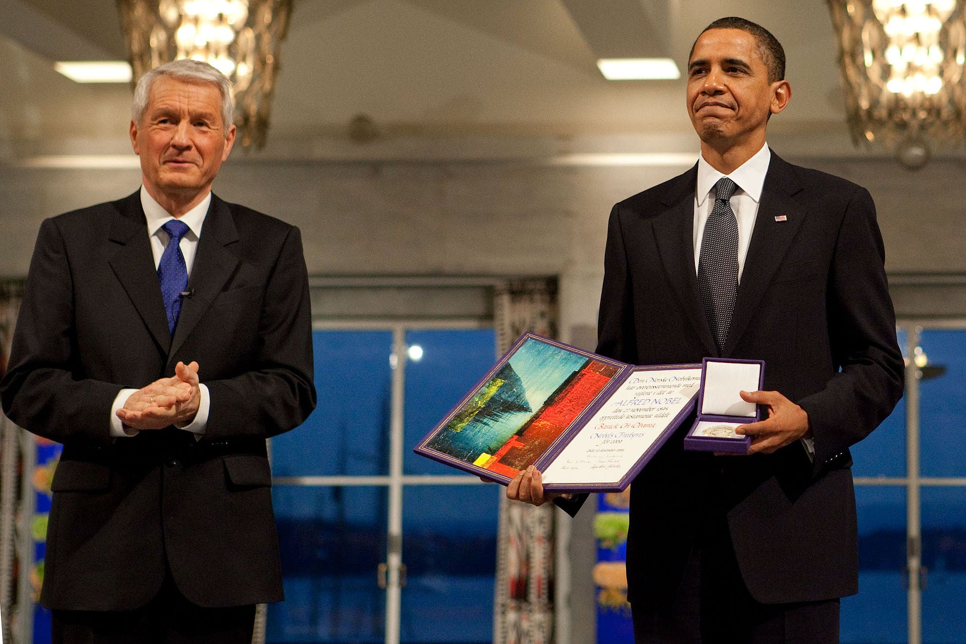 Thorbjørn Jagland con Barack Obama