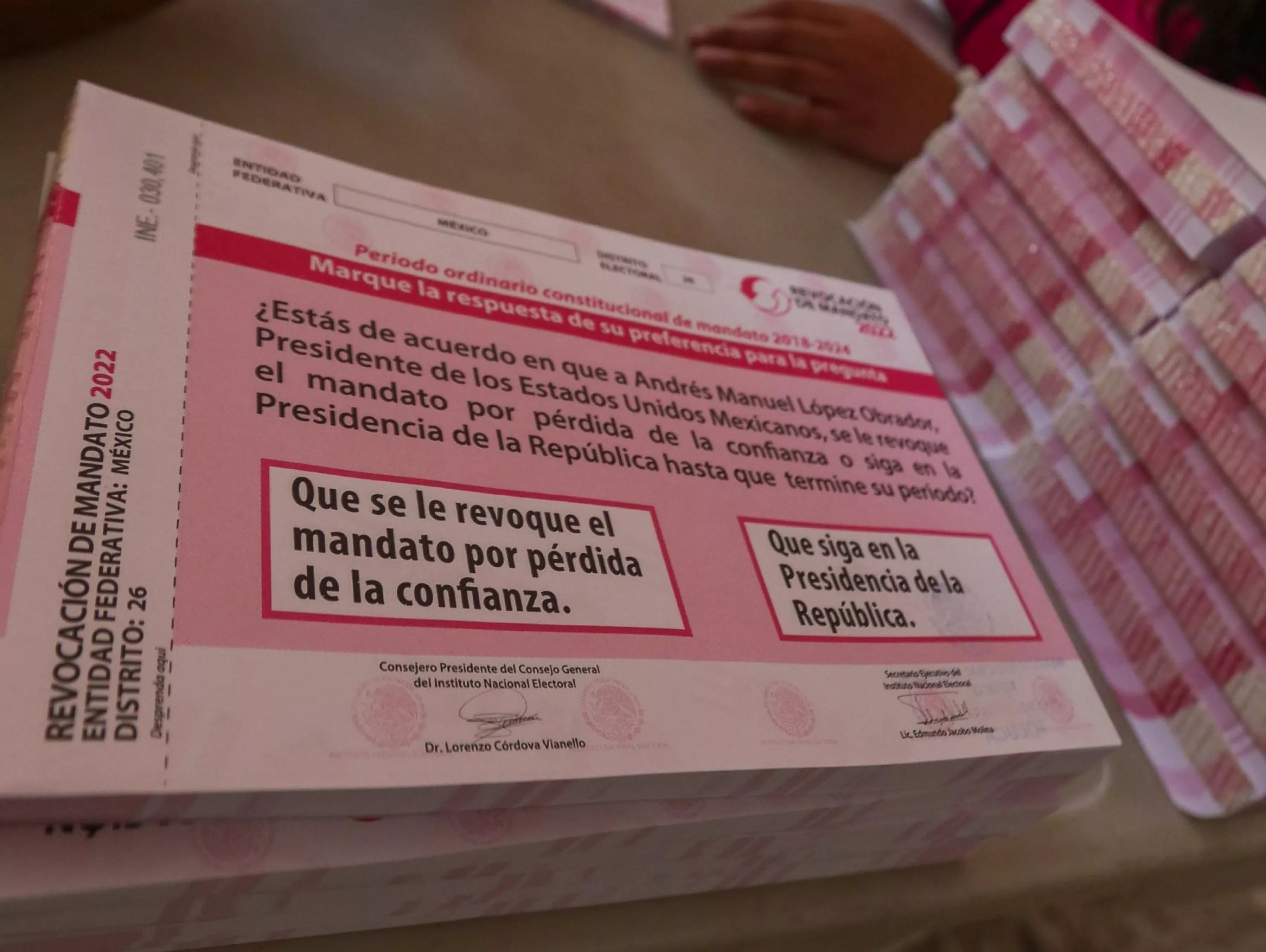 Boletas de la consulta de revocación de mandato