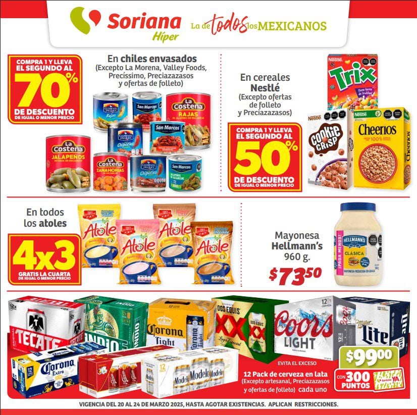 Soriana ofertas hoy al 24 de marzo fin de semana: lista de descuentos