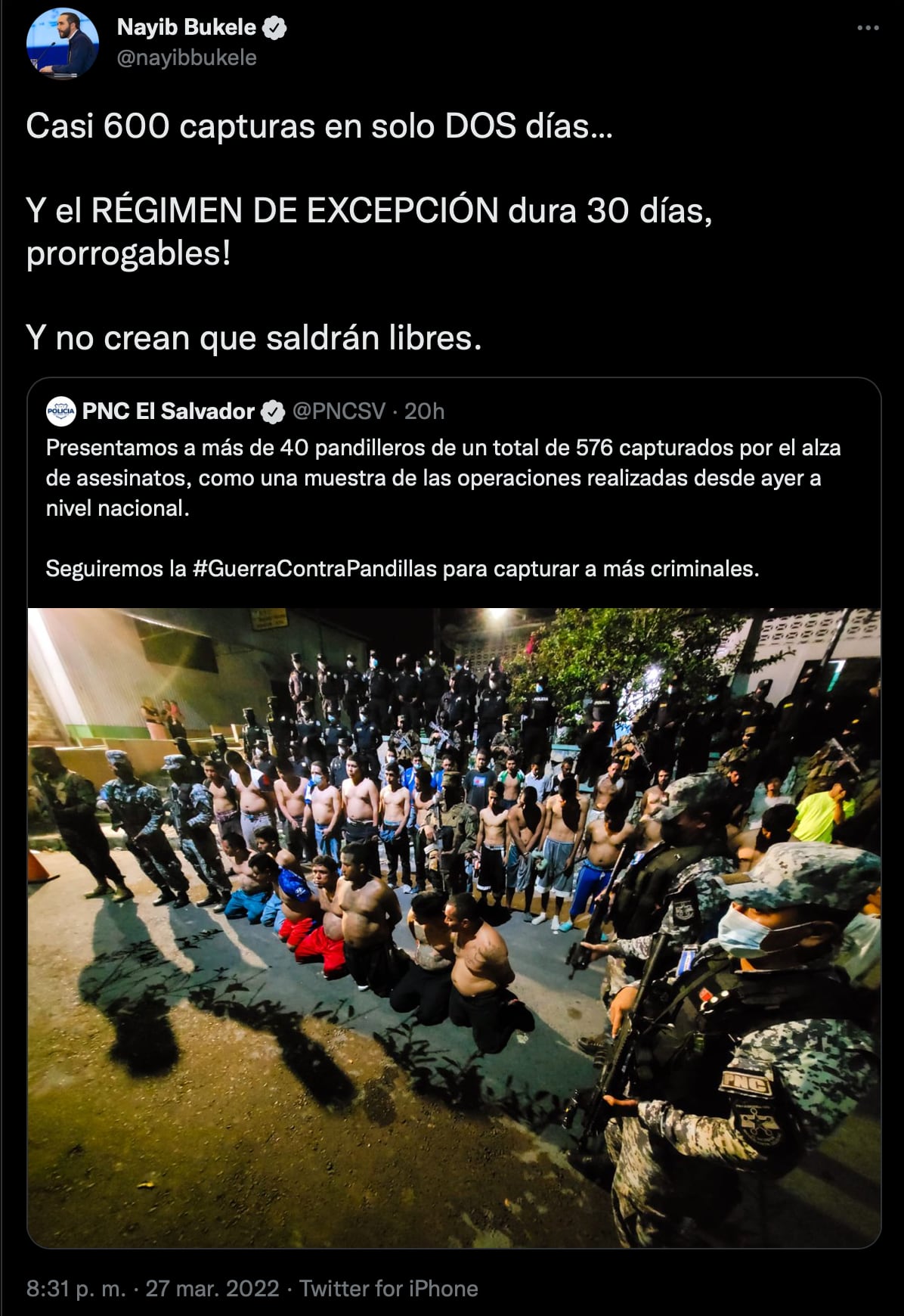 Nayib Bukele habla sobre los detenidos en El Salvador