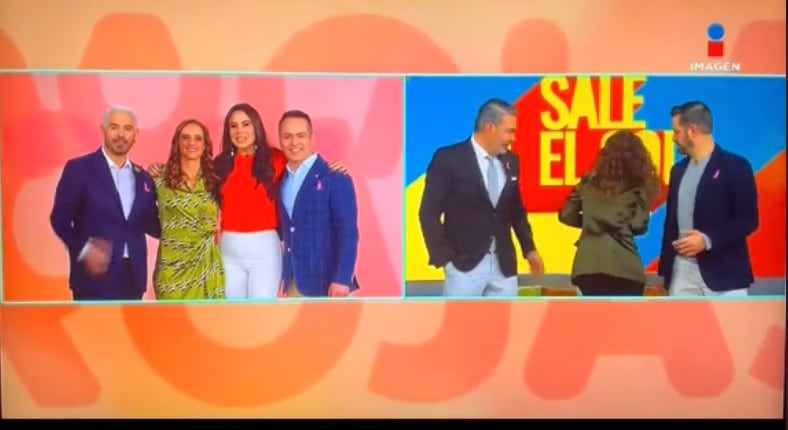 El descuido de Ingrid Coronado en Sale el Sol; su escote la traiciono en vivo