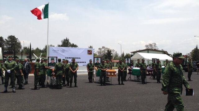 Ceremonia fúnebre a militares fallecidos durante enfrentamiento con huachicoleros