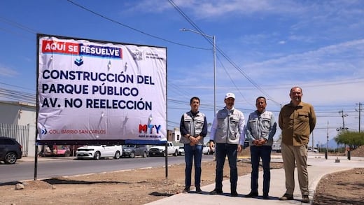 Monterrey construye parque lineal en avenida No Reelección para impulsar la convivencia