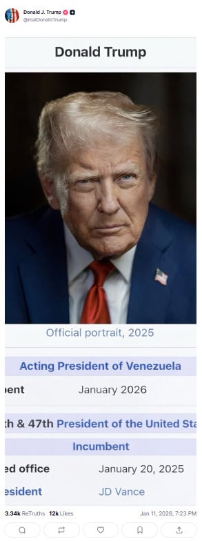 Donald Trump se autonombra ‘presidente interino de Venezuela’