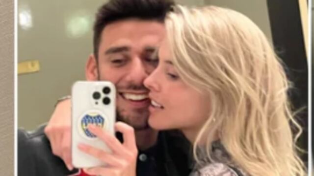 Eduardo Salvio y su actual pareja.