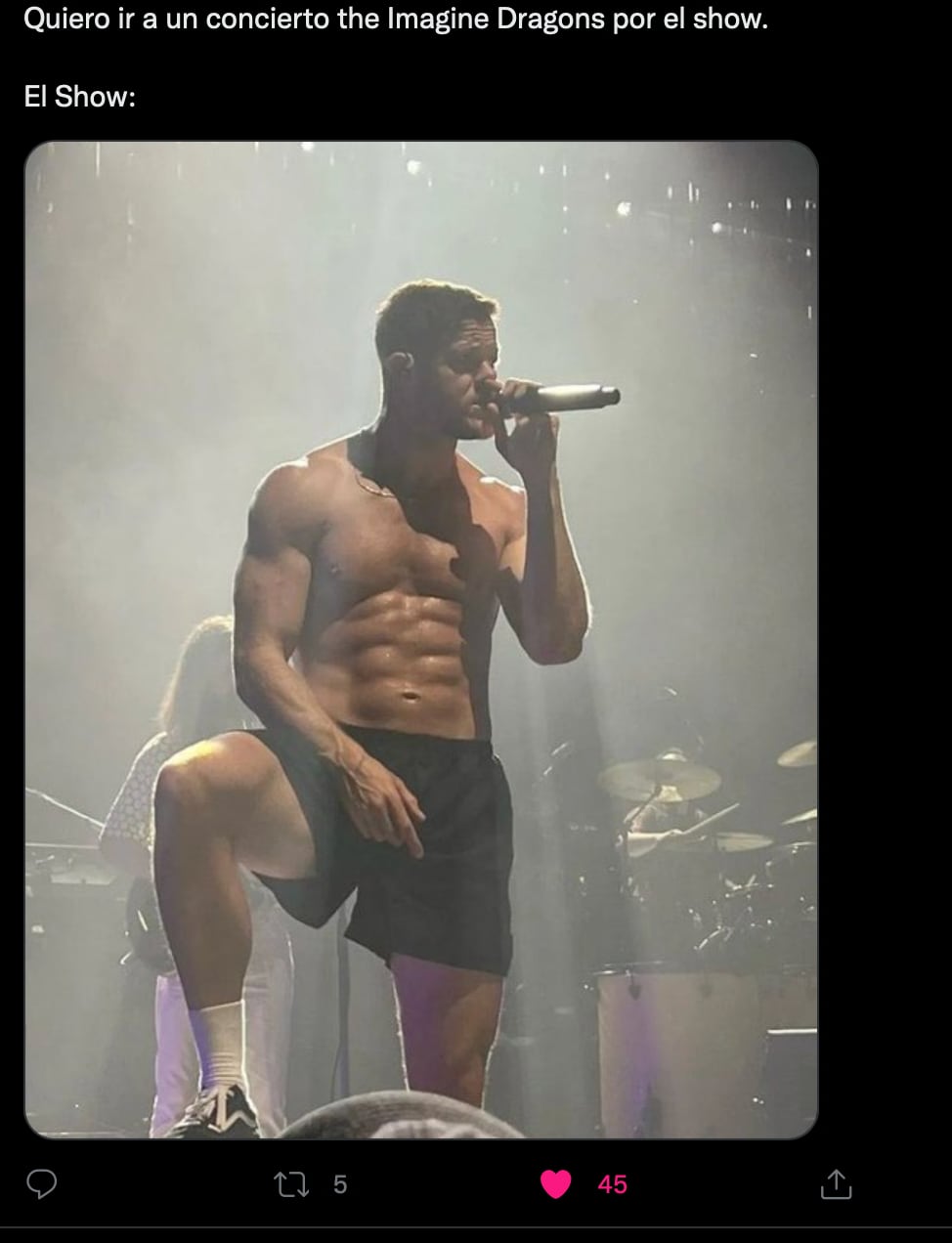 Dan Reynolds, vocalista de Imagine Dragons, ya encendió los memes al dejarse ver sin camisa