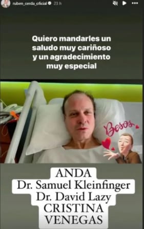 Rubén Cerda fue hospitalizado de emergencia por una intervención quirúrgica