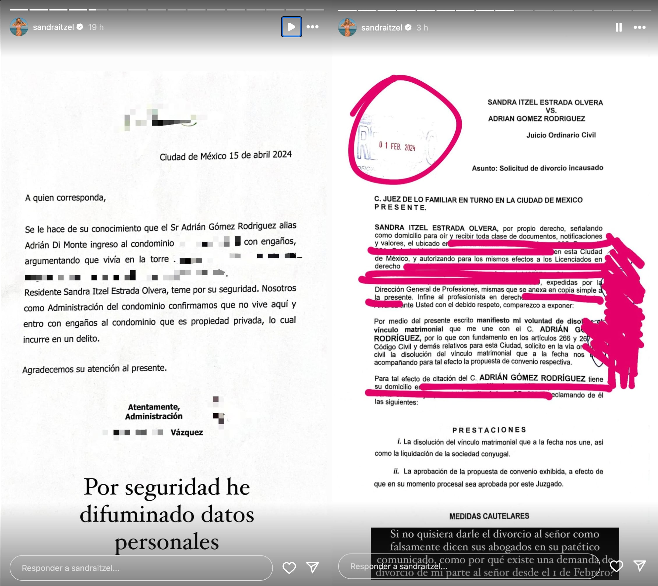 Sandra Itzel tiene pruebas de que Adrián Di Monte miente