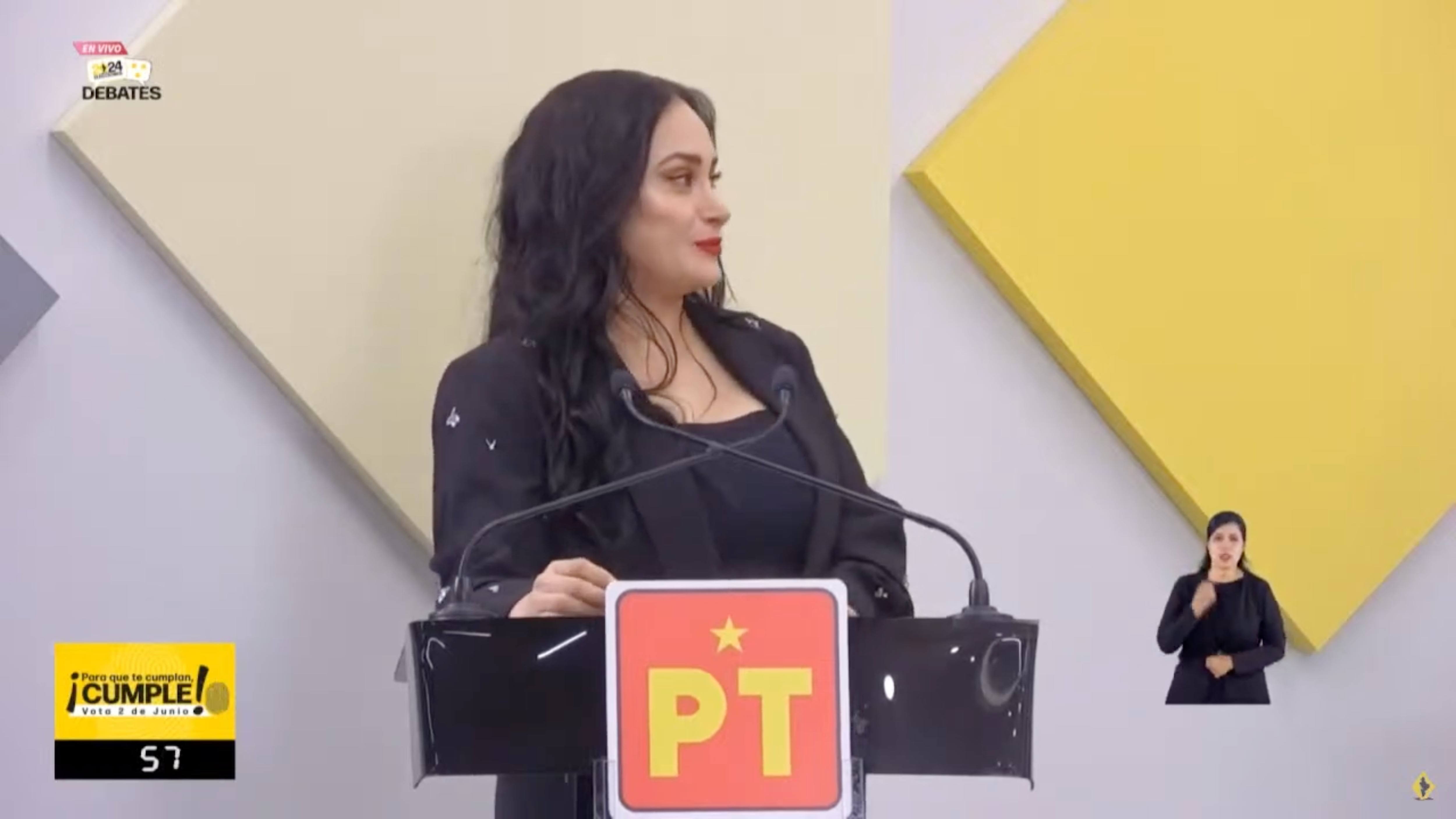 Margarita Quiroz es la candidata del PT que "se abrumó" en pleno debate