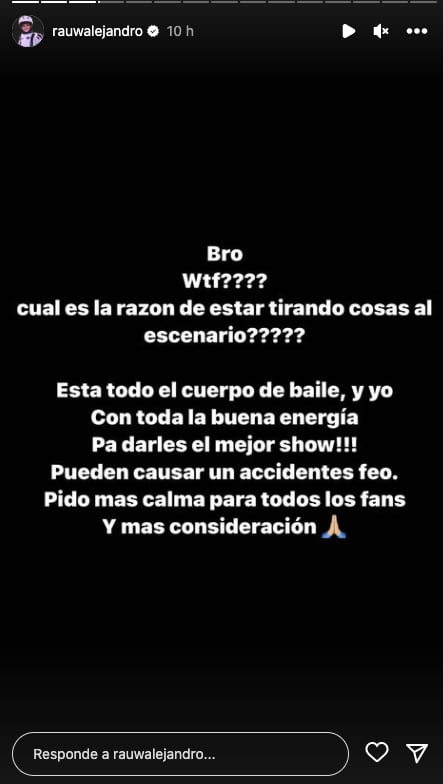 Rauw Alejandro es golpeado por el celular de un fan