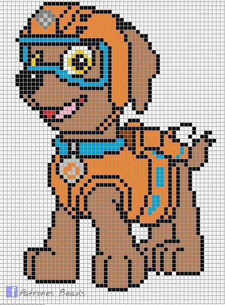 Zuma de Paw Patrol en punto de cruz