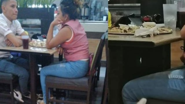 pareja termina frente a él y se espera para robarles la pizza