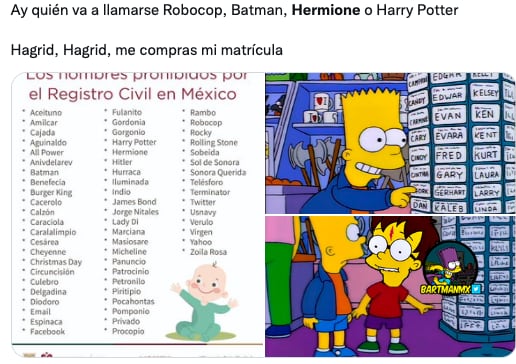 Memes de los nombres prohibidos en México