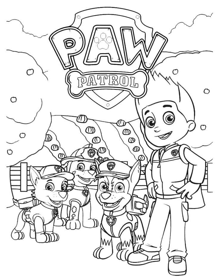 Dibujos de Paw Patrol en un día soleado de primavera