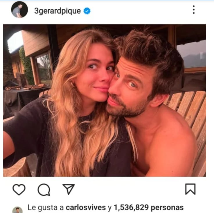 El like de Carlos Vives a la foto de Gerard Piqué y Clara Chía.