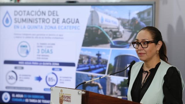 Ecatepec mejora abasto de agua en Quinta Zona, afirma Azucena Cisneros.