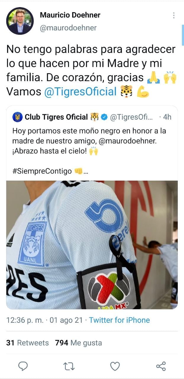 Publicación de Twitter