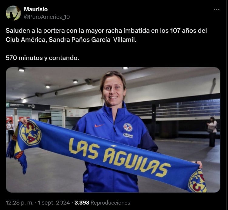 Récord de Sandra Paños con el América.