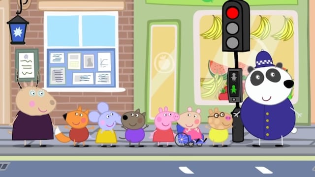 Peppa Pig aprende a cruzar la calle