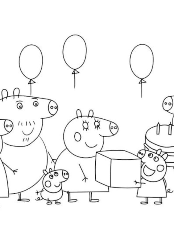 Dibujos de Peppa Pig de cumpleaños