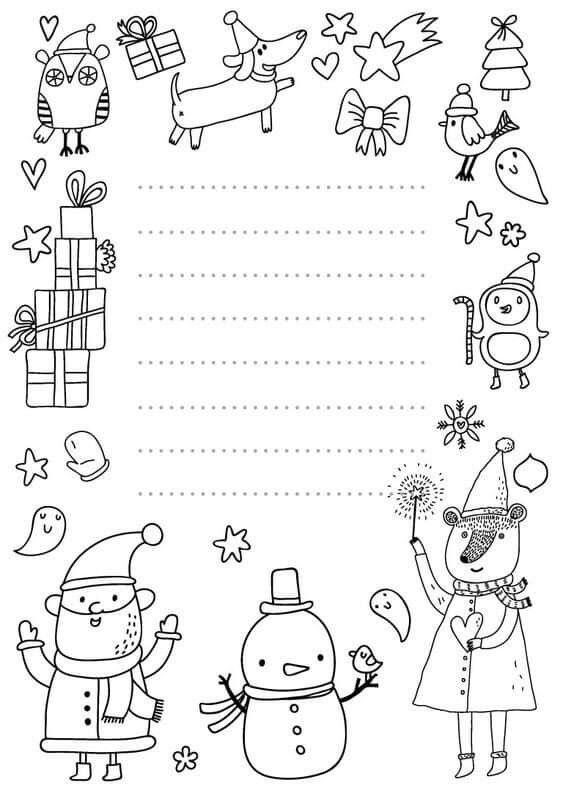 Tarjetas Navideñas para imprimir y colorear