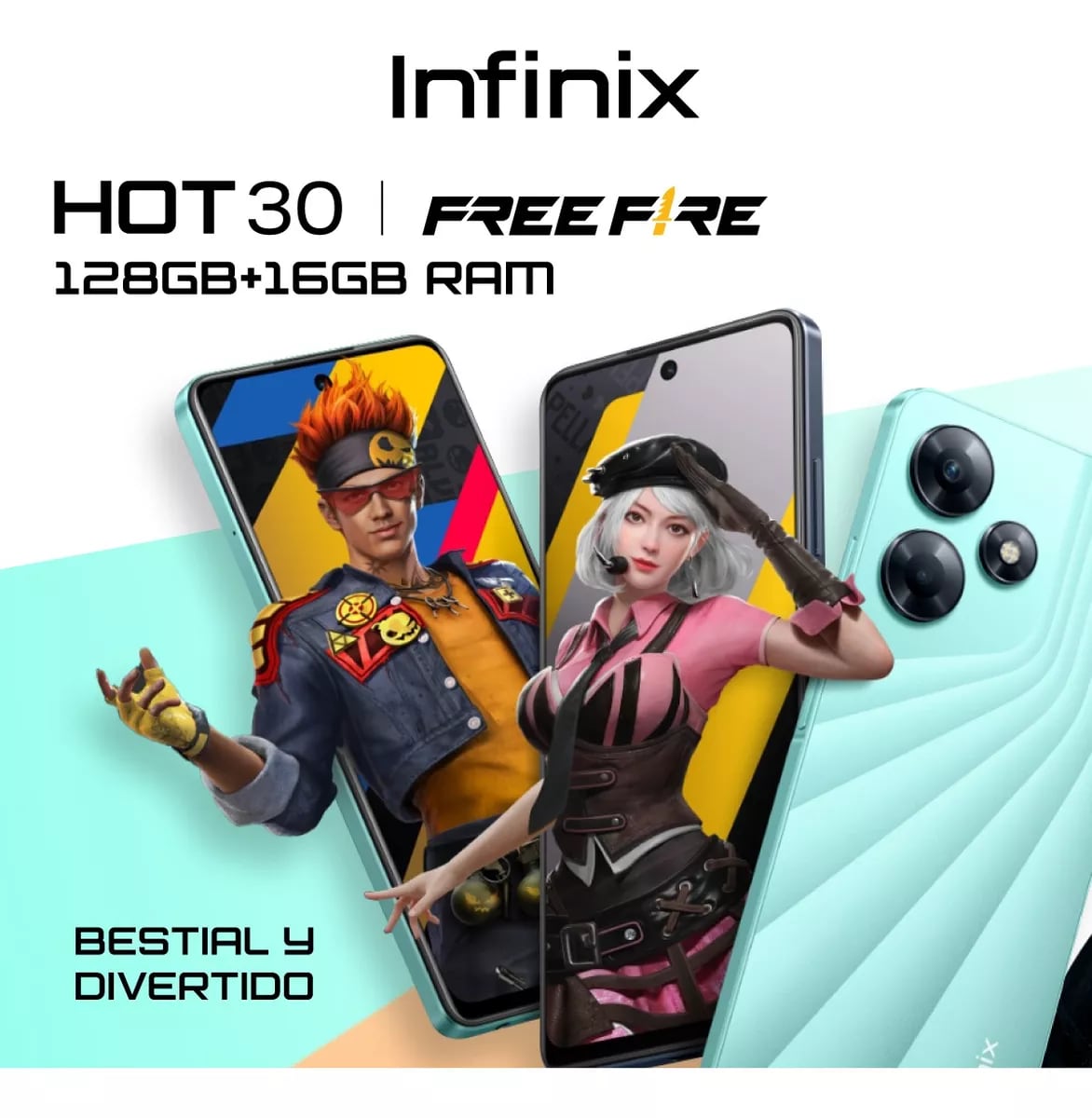 Celular Infinix Hot 30 con colaboración de Free Fire