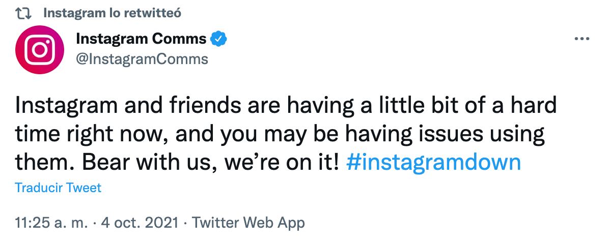 Tuit de Instagram