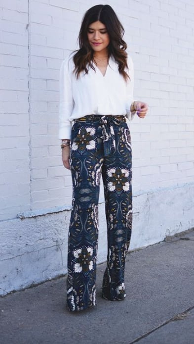 Pantalones estampados para cena de Fin de Año