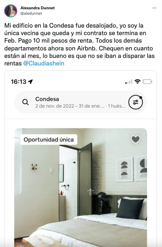 Mujer se queja por desalojos en la Condesa; la renta pasó de 10 mil pesos a más de 80 mil