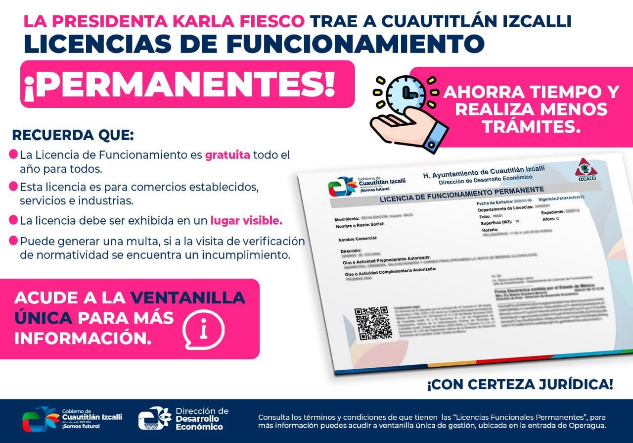 Karla Fiesco entregará licencias de funcionamiento permanentes