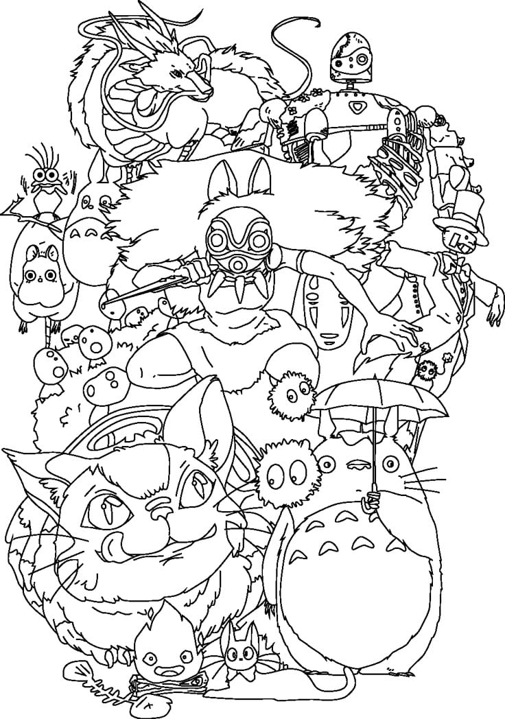 Dibujos de Studio Ghibli para colorear