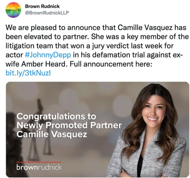 Brown Rundick anuncia ascenso de Camille Vasquez