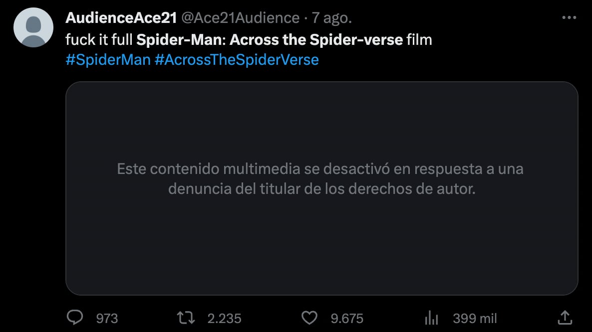 Spider-Man: Across the Spider-Verse en Twitter