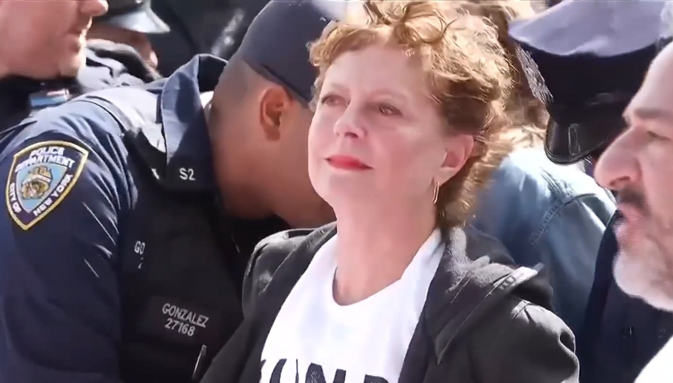 Detienen a Susan Sarandon en Nueva York durante protesta contra el suministro de armas a Israel