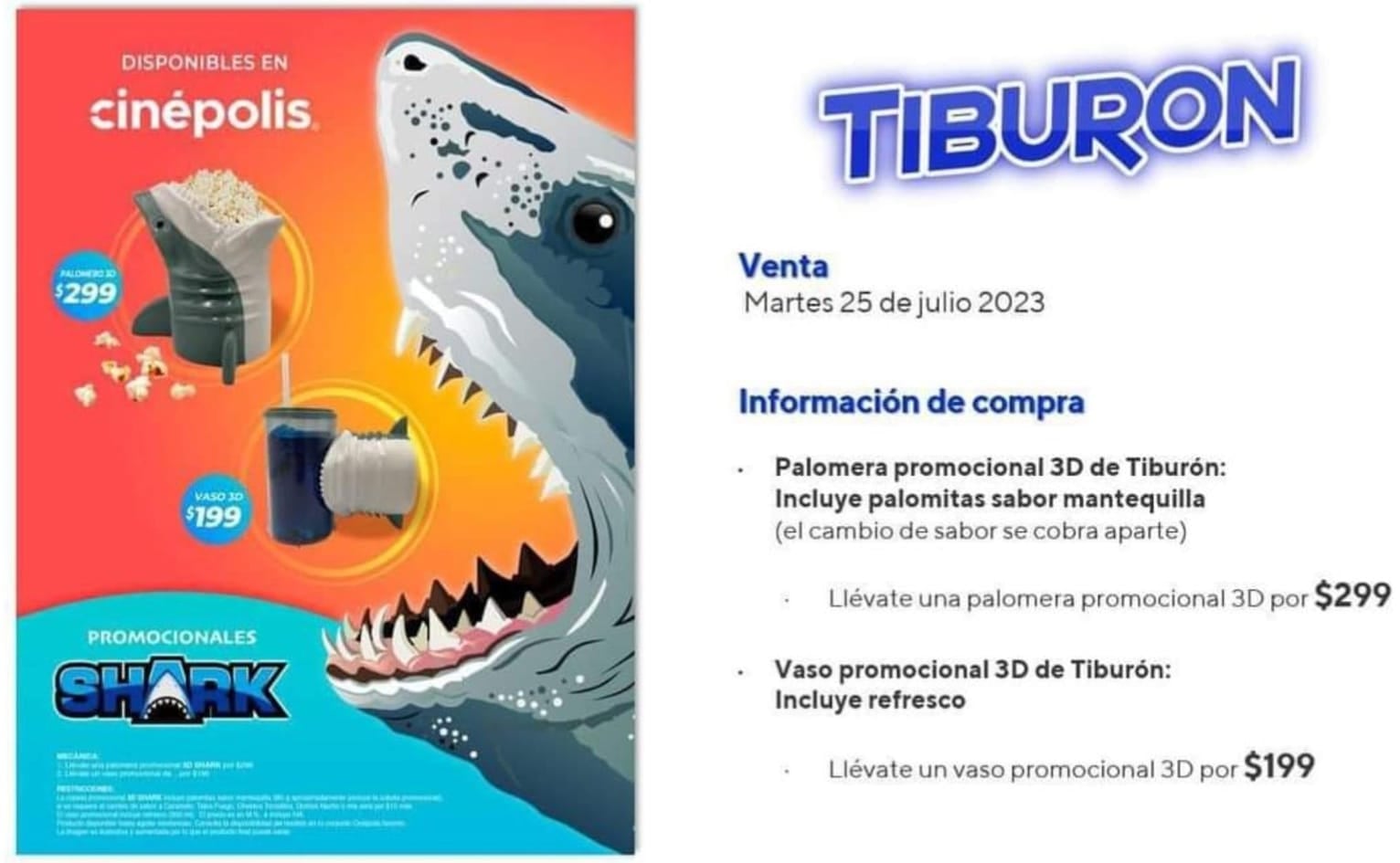 Palomera y Vaso de Megalodón 2 en Cinépolis