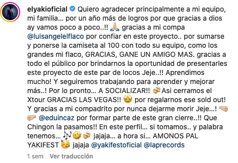 El Yaki presume borrachera con Eduin Caz hace una semana.