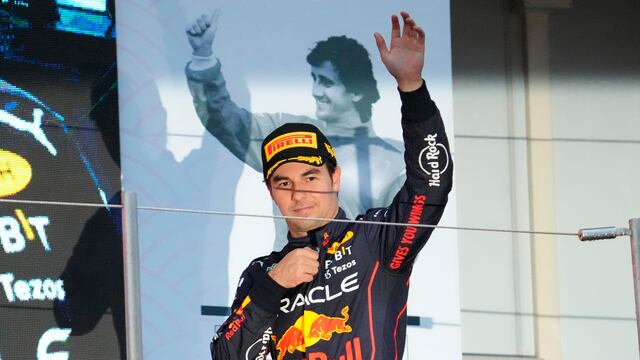 Checo Pérez  (AP Photo/Toru Hanai)