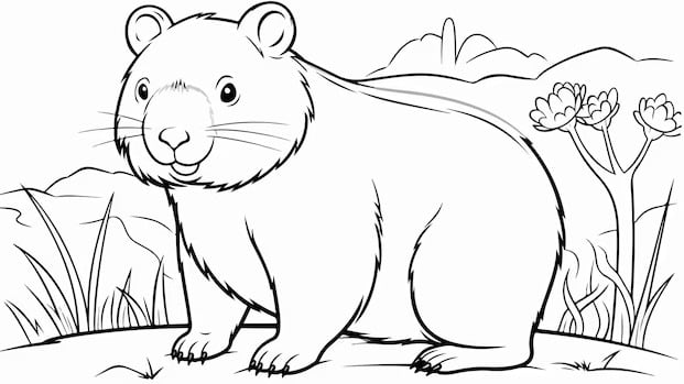 Dibujo Wombat Día Internacional del Wombat