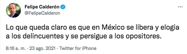 Tuit de Felipe Calderón