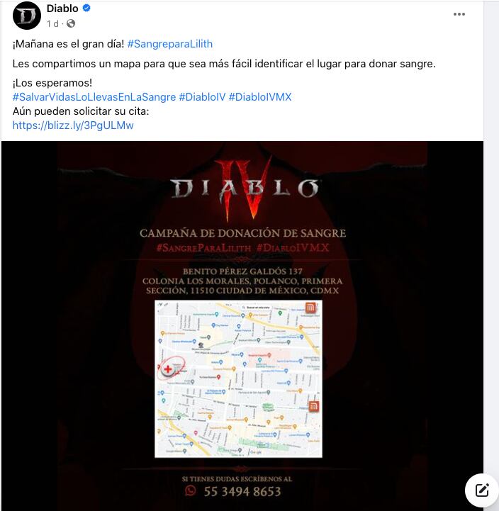 Diablo IV hace campaña de donación de sangre para la Cruz Roja