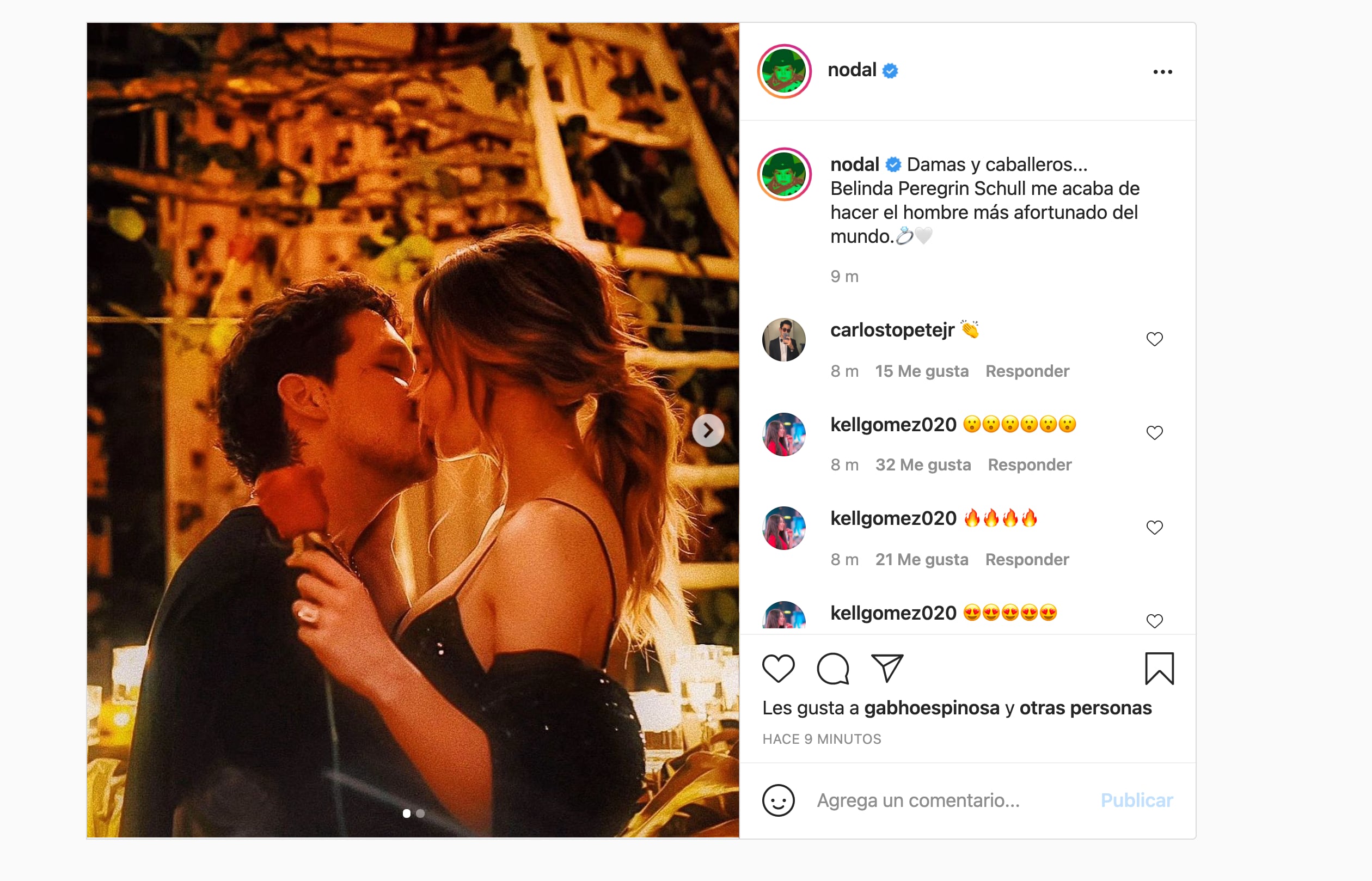 Belinda y Christian Nodal se comprometen