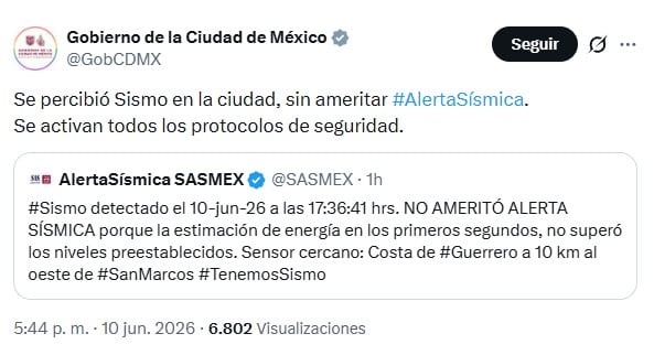Sismo hoy: temblor en San Marcos, Guerrero; se sintió en CDMX