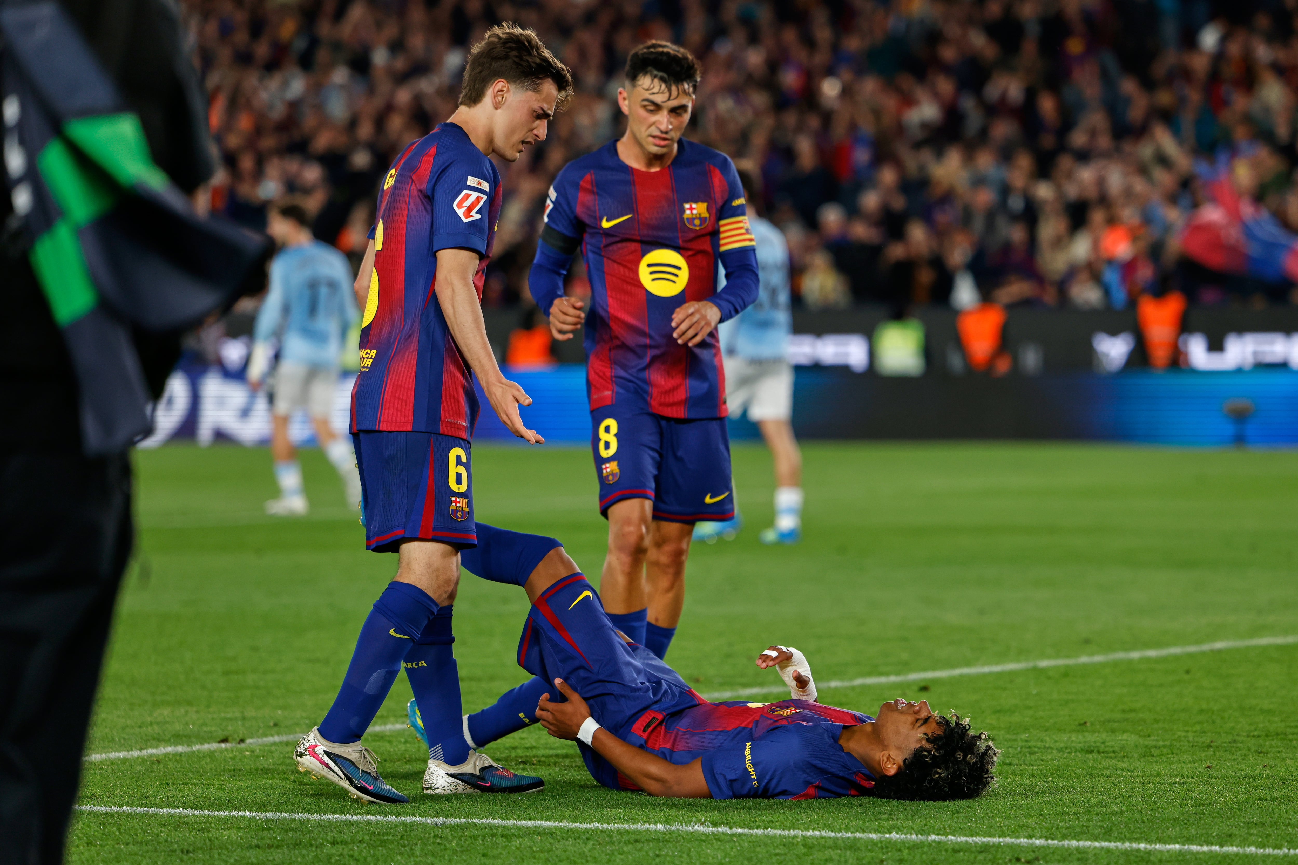 Lamine Yamal salió lesionado ante el Celta de Vigo