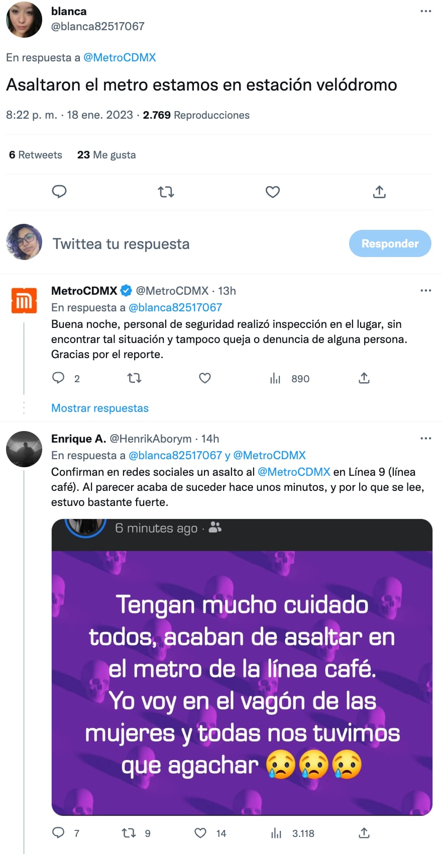 ¿Qué pasó en Metro Velódromo de la Línea 9?