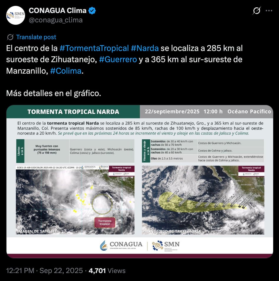 Tormenta tropical Narda
