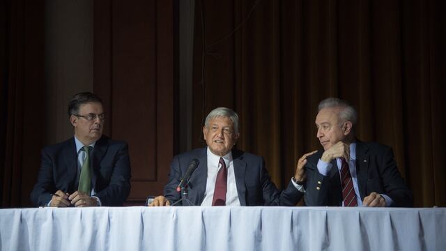Marcelo Ebrard, Andrés Manuel López Obrador y Héctor Vasconcelos